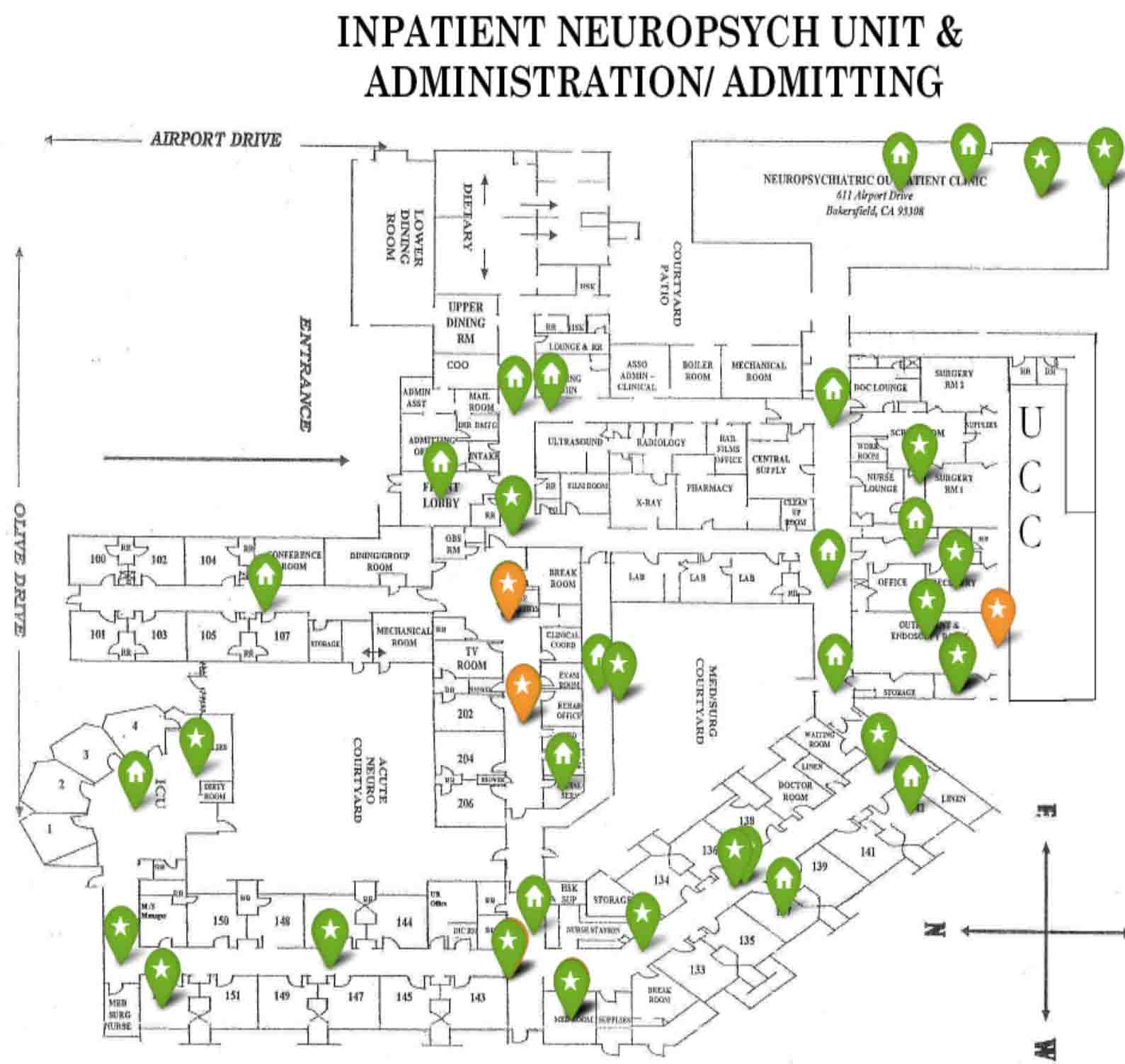Facility floor plan showing zone-level asset locations